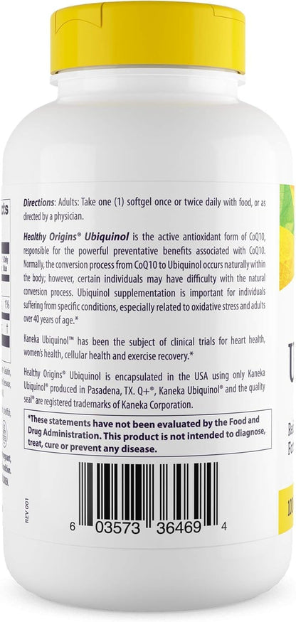 Healthy Origins Ubiquinol 100 mg – Kaneka QH, Non-GMO, Gluten Free, 150 Softgels