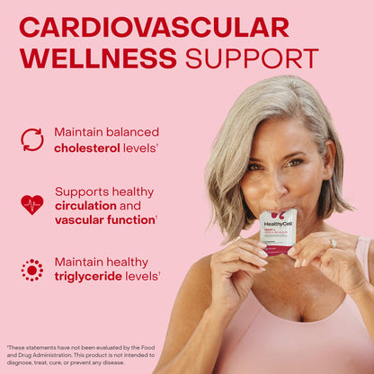 HealthyCell Heart & Vascular Health Daily Liquid Supplement – Beet Root, CoQ10, Resveratrol, Omega-3, Vitamin K2 | 30 Gel Packs