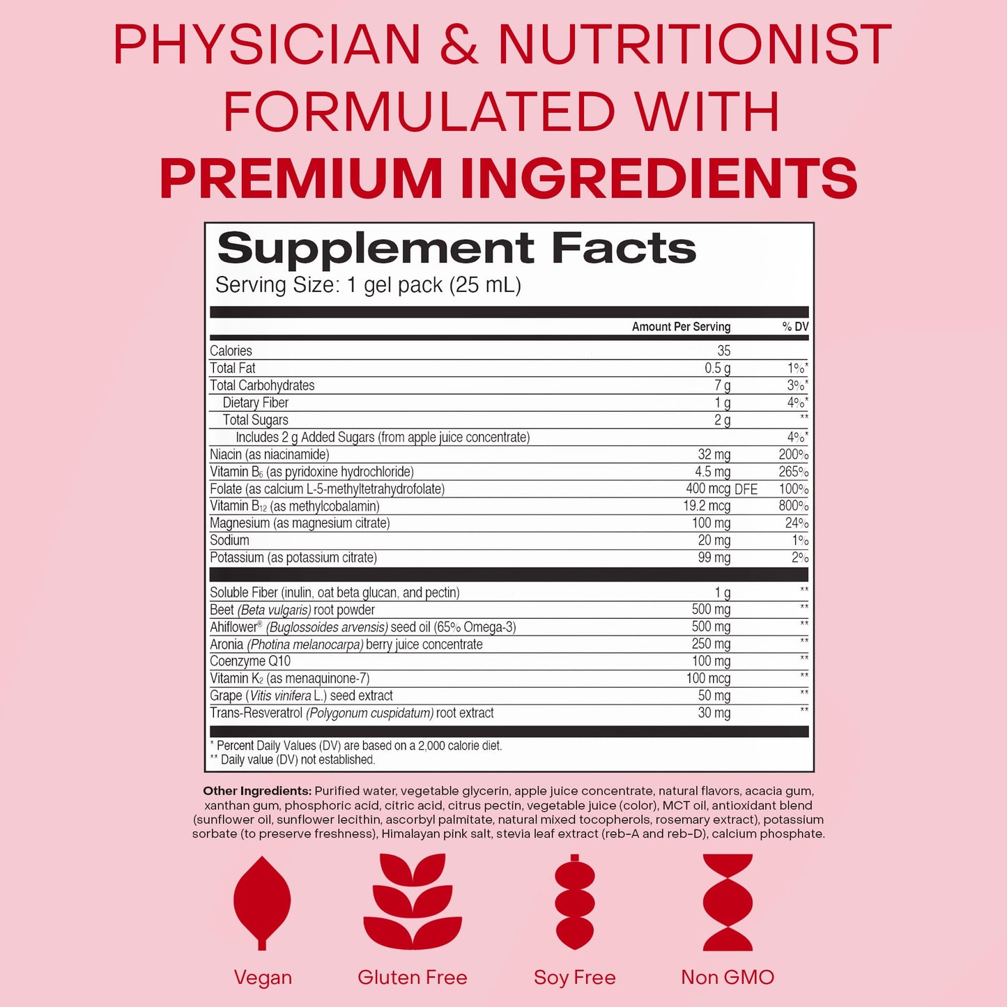 HealthyCell Heart & Vascular Health Daily Liquid Supplement – Beet Root, CoQ10, Resveratrol, Omega-3, Vitamin K2 | 30 Gel Packs