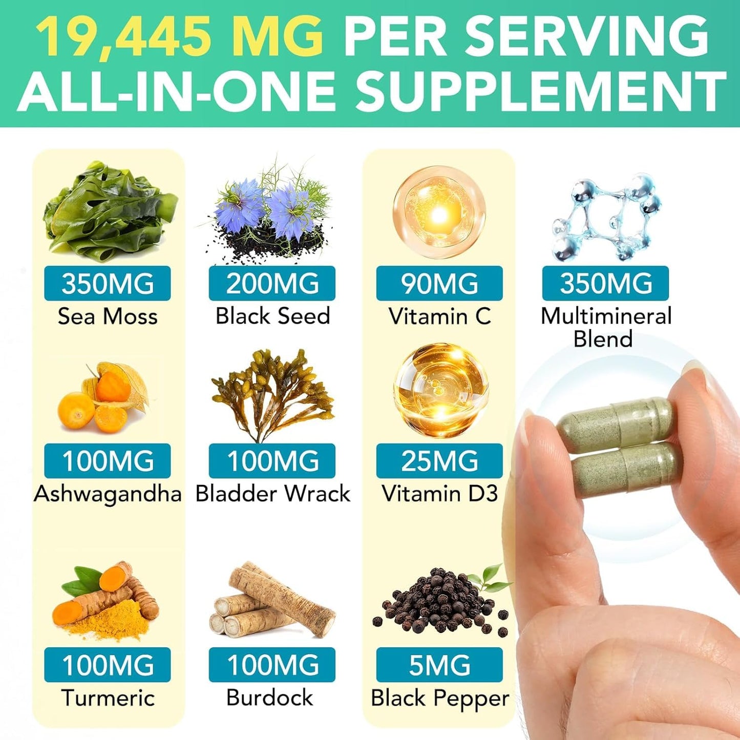 Sea Moss Black Seed Oil Ashwagandha Capsules – Immune Support | HealthyFinds