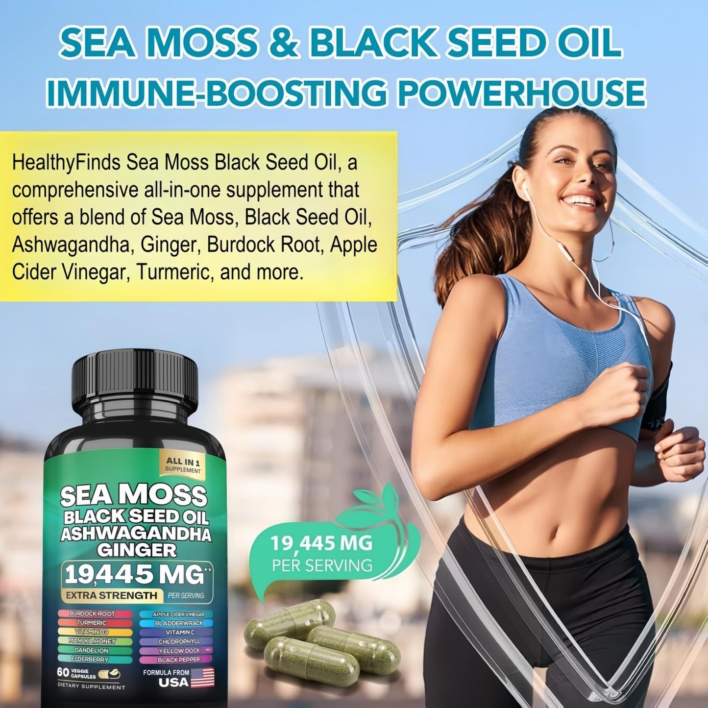 Sea Moss Black Seed Oil Ashwagandha Capsules – Immune Support | HealthyFinds