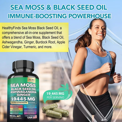Sea Moss Black Seed Oil Ashwagandha Capsules – Immune Support | HealthyFinds