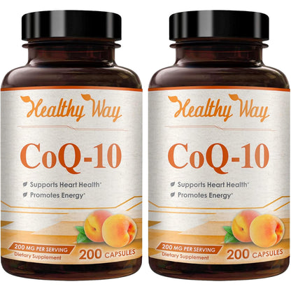 HealthyWayRx CoQ10 200mg Capsules — Non-GMO, Quick Absorption, Once Daily