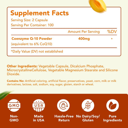 HealthyWayRx CoQ10 400mg - Once Daily Capsules for Heart & Energy | Non-GMO, American Made
