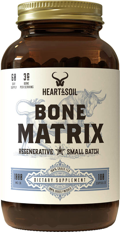 Heart & Soil Grass-Fed Bone Matrix — Joint Health & Flexibility (180 Capsules)