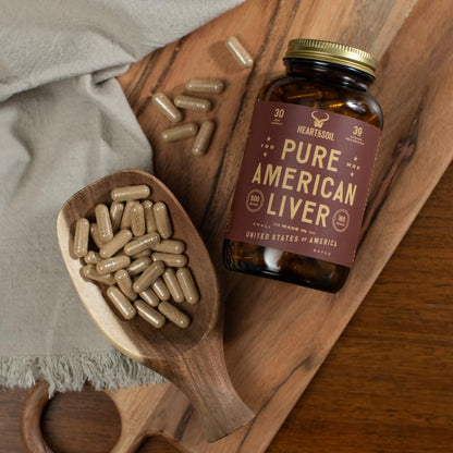 HEART & SOIL Beef Liver Capsules – 3000mg, Grass-Fed, 180 Capsules, Made in USA