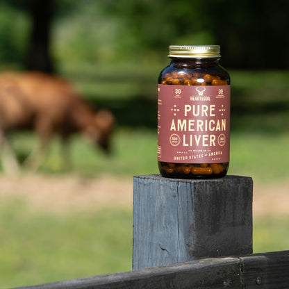 HEART & SOIL Beef Liver Capsules – 3000mg, Grass-Fed, 180 Capsules, Made in USA