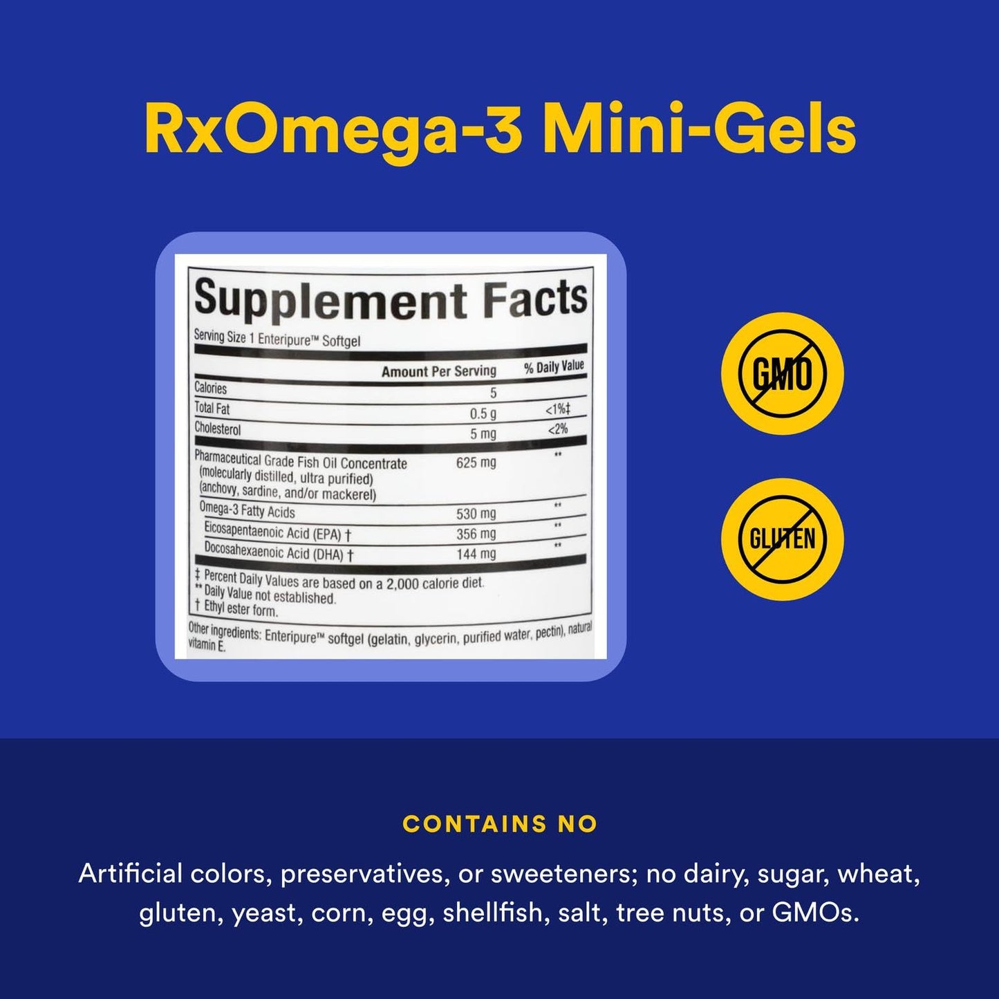 Natural Factors RxOmega-3 Mini-Gels – EPA 350mg, DHA 140mg, 60 Soft Gels | Cardiovascular Support