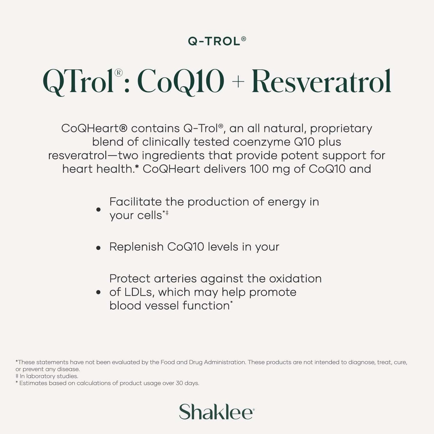 CoQHeart with Q-Trol - CoQ10 & Resveratrol for Heart Health & Energy