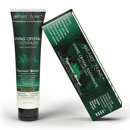 Heart Tone Botanicals Living Crystal Toothpaste - Fluoride Free & Remineralizing Nano Hydroxyapatite