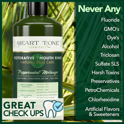 Heart Tone Botanicals Nano Silver Mouthwash – All Natural, Fluoride Free