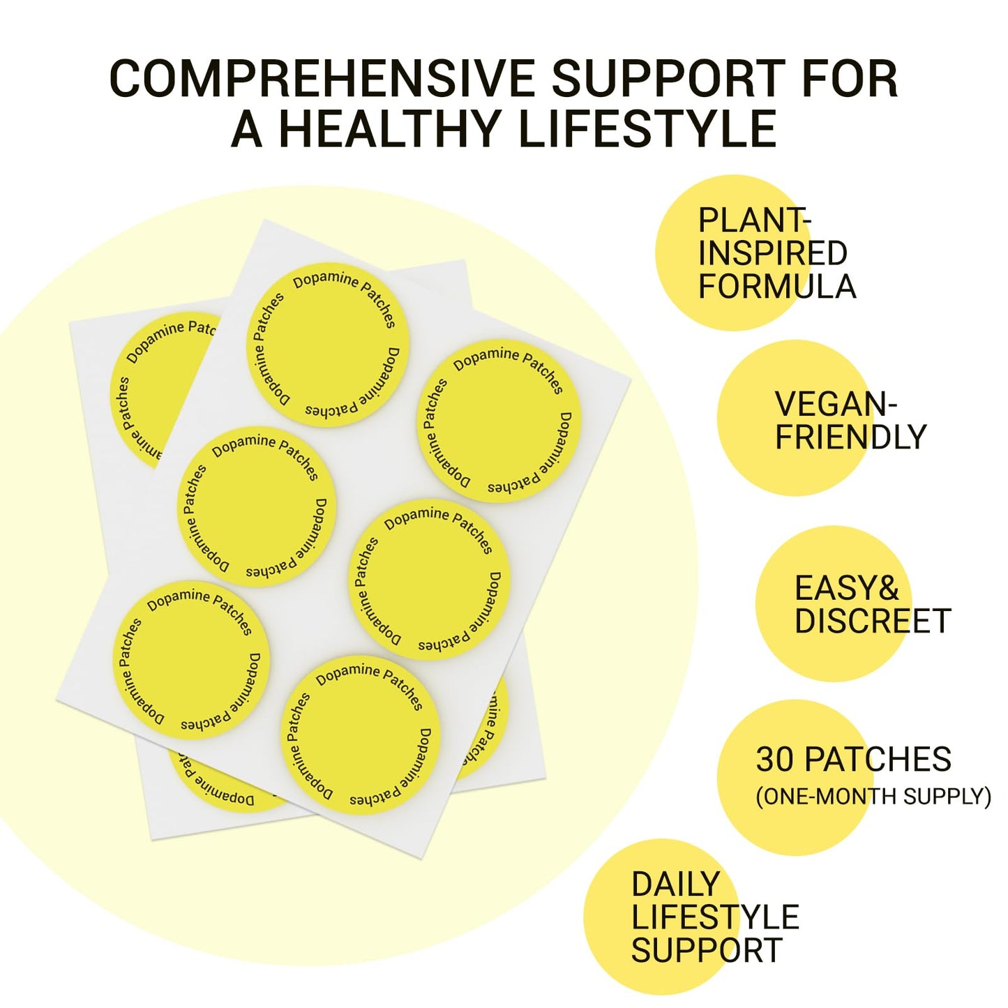 Heawdra Dopamine Patches – Plant-Based Mood Support (30 Count)