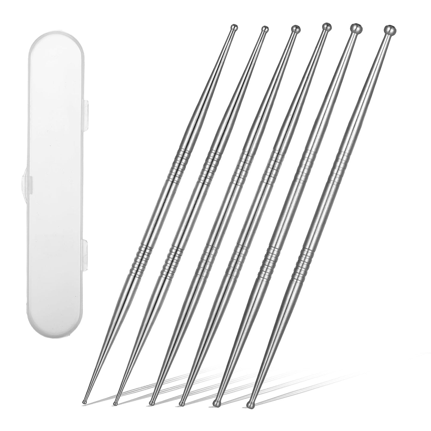 Heclia Facial Reflexology Massager - Stainless Steel Acupuncture Pen (6Pcs)