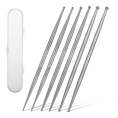 Heclia Facial Reflexology Massager - Stainless Steel Acupuncture Pen (6Pcs)