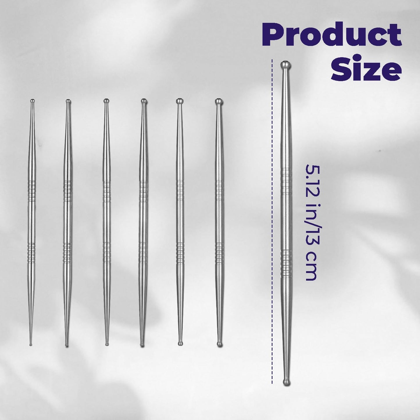 Heclia Facial Reflexology Massager - Stainless Steel Acupuncture Pen (6Pcs)