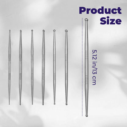 Heclia Facial Reflexology Massager - Stainless Steel Acupuncture Pen (6Pcs)