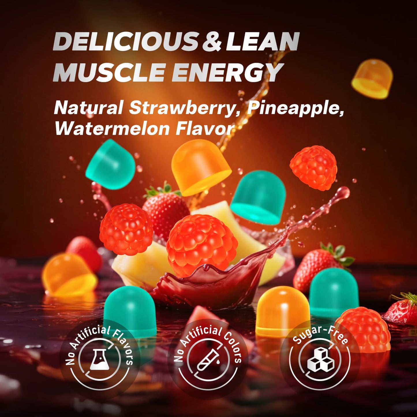 heifunk Creatine Monohydrate Gummies Sugar Free – 5000mg Per Serving, 120 Count, Vegan Pre-Workout
