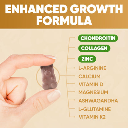 HighSpot Height Growth Gummies – Calcium 100mg, Magnesium Glycinate 30mg, Zinc 6mg, K2 D3 25mcg | Grow Tall Maximizer Multivitamin