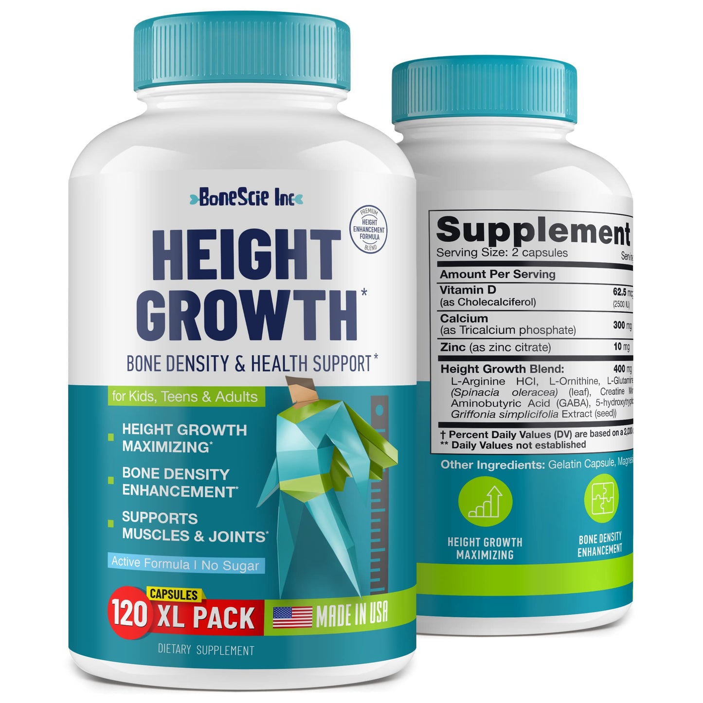 Height Growth Maximizer - Made in USA | Natural Height Booster & Bone Growth Pills