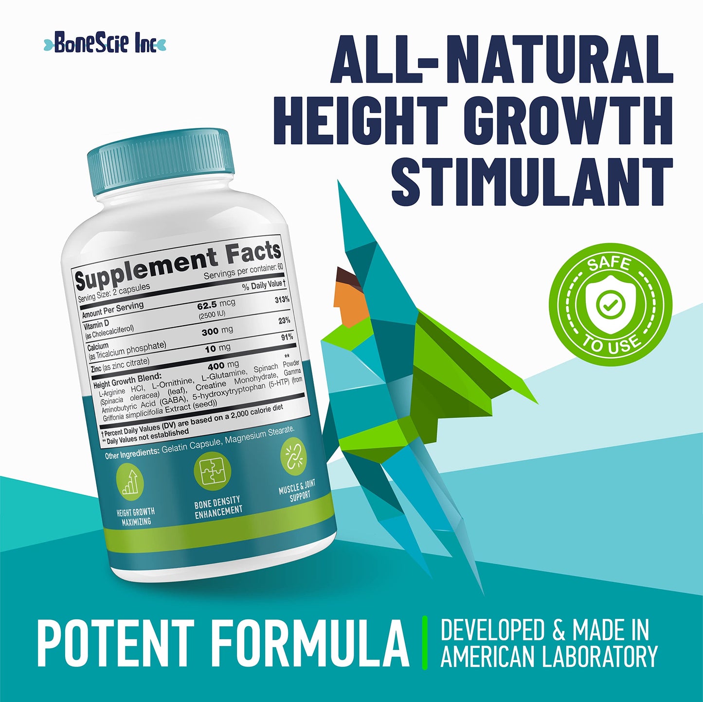Height Growth Maximizer - Made in USA | Natural Height Booster & Bone Growth Pills