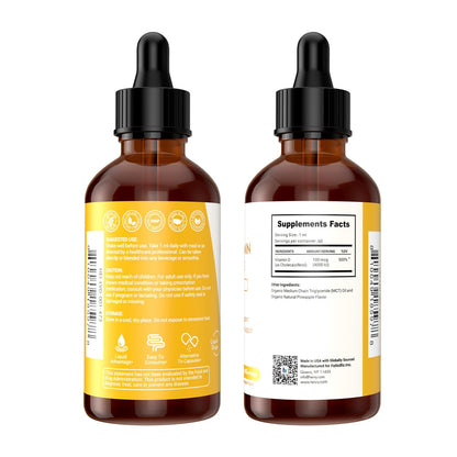 Heivy Vitamin D Drops 4000 IU (100 mcg) – D3 for Bone Health | Pineapple Flavor | Made in USA | 60 Servings