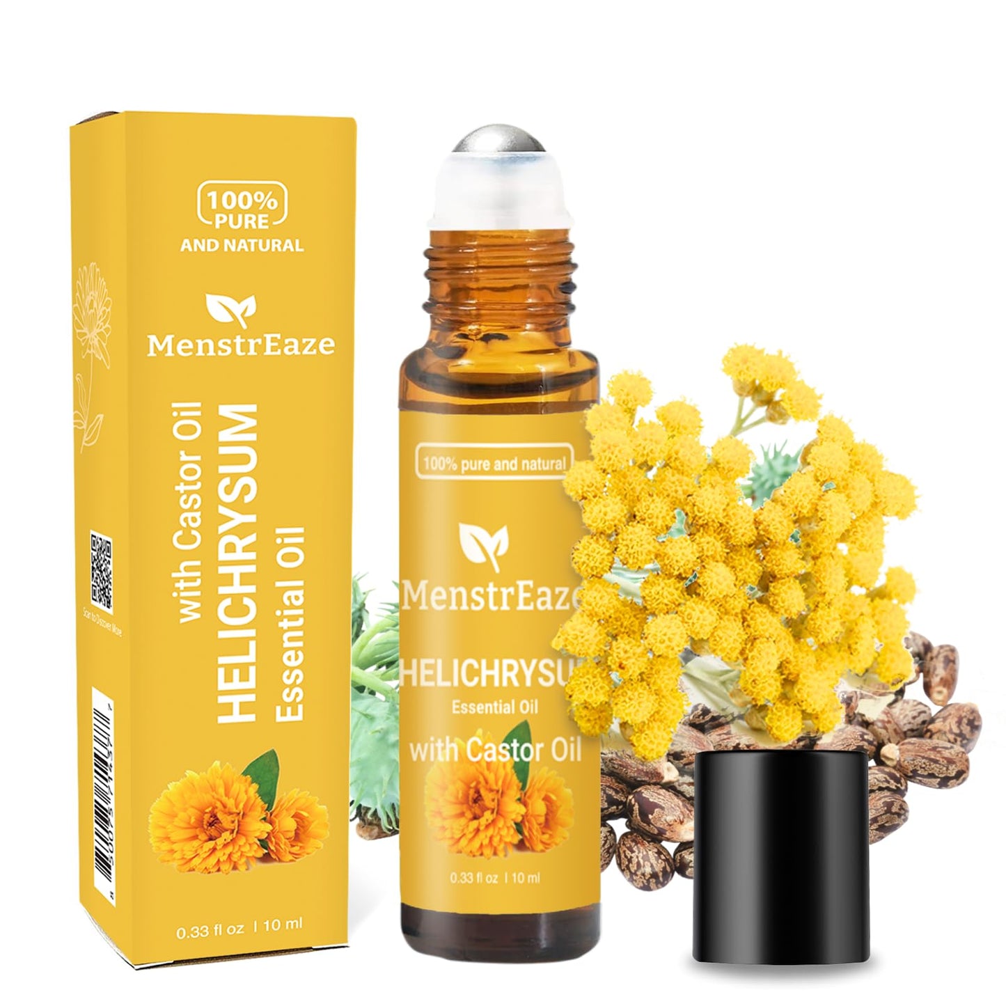Helichrysum & Castor Oil Roll-On 10ml | High Potency, Acne & Anti-Aging