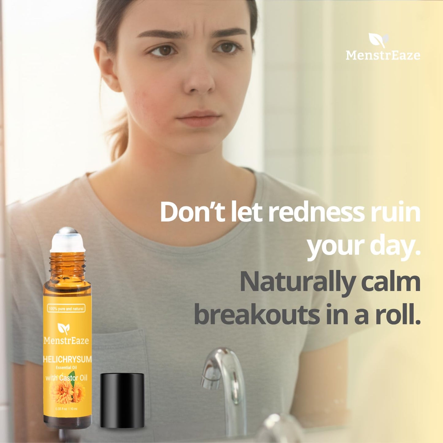 Helichrysum & Castor Oil Roll-On 10ml | High Potency, Acne & Anti-Aging
