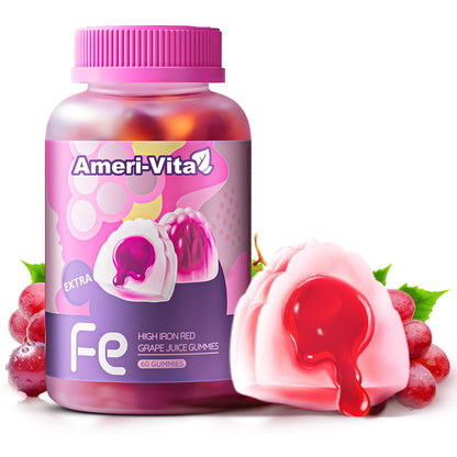 Heme Iron Gummies for Women with Salmon Peptides – Gentle, Sugar-Free for Anemia Support (60 ct)