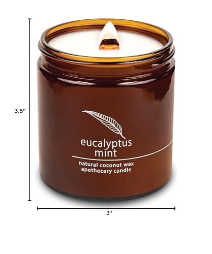Hemlock Park Crackling Wood Wick Candle – 16 oz, Eucalyptus Mint, Coconut Wax