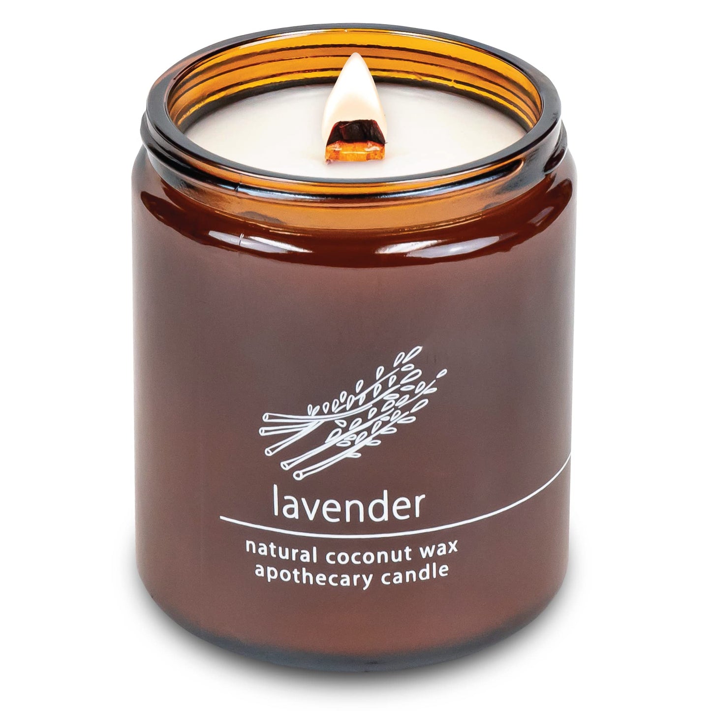 Hemlock Park Crackling Wood Wick Candle – Handcrafted Lavender 8 oz