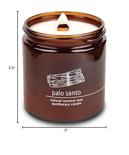 Hemlock Park Palo Santo Crackling Wood Wick Candle – Handcrafted with Natural Coconut Wax (Large 16 oz)