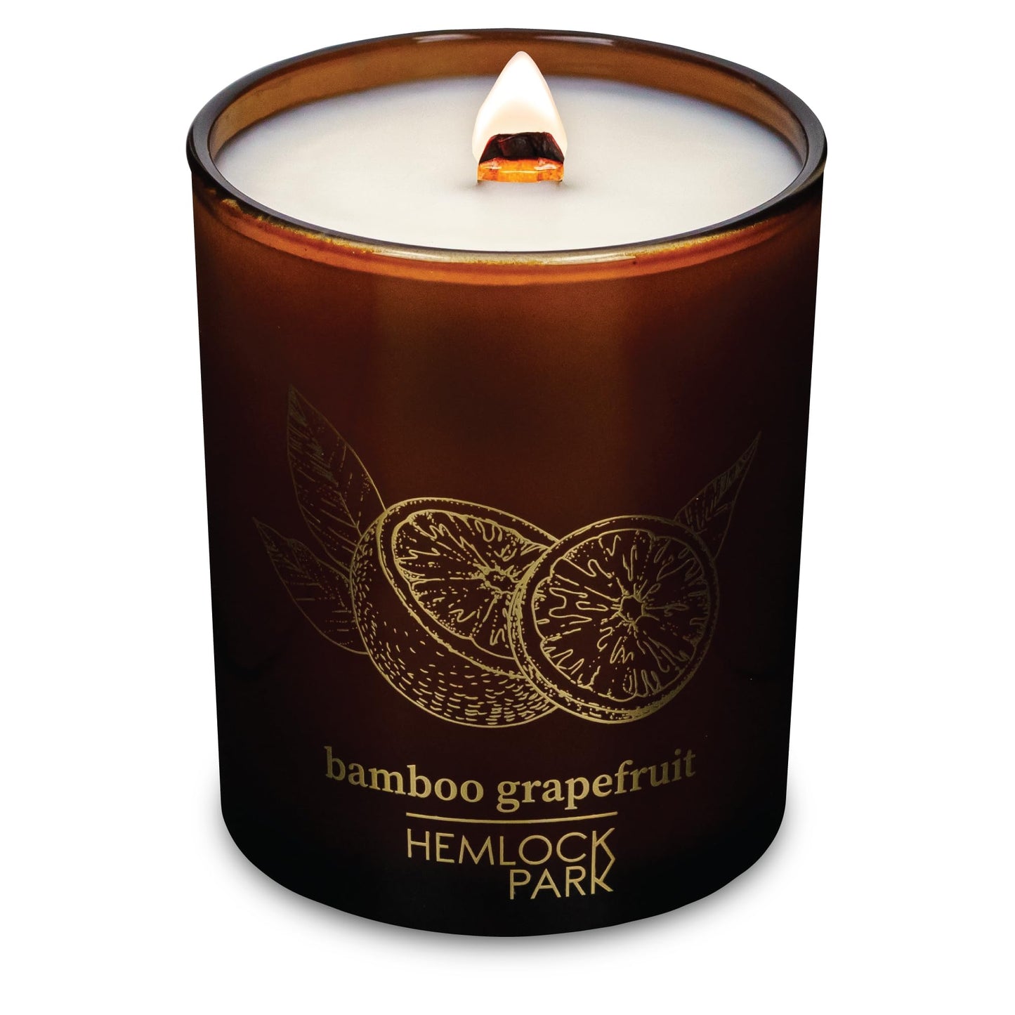 Hemlock Park Wood Wick Candle – Handcrafted Coconut Wax, Bamboo Grapefruit, 7.2 oz