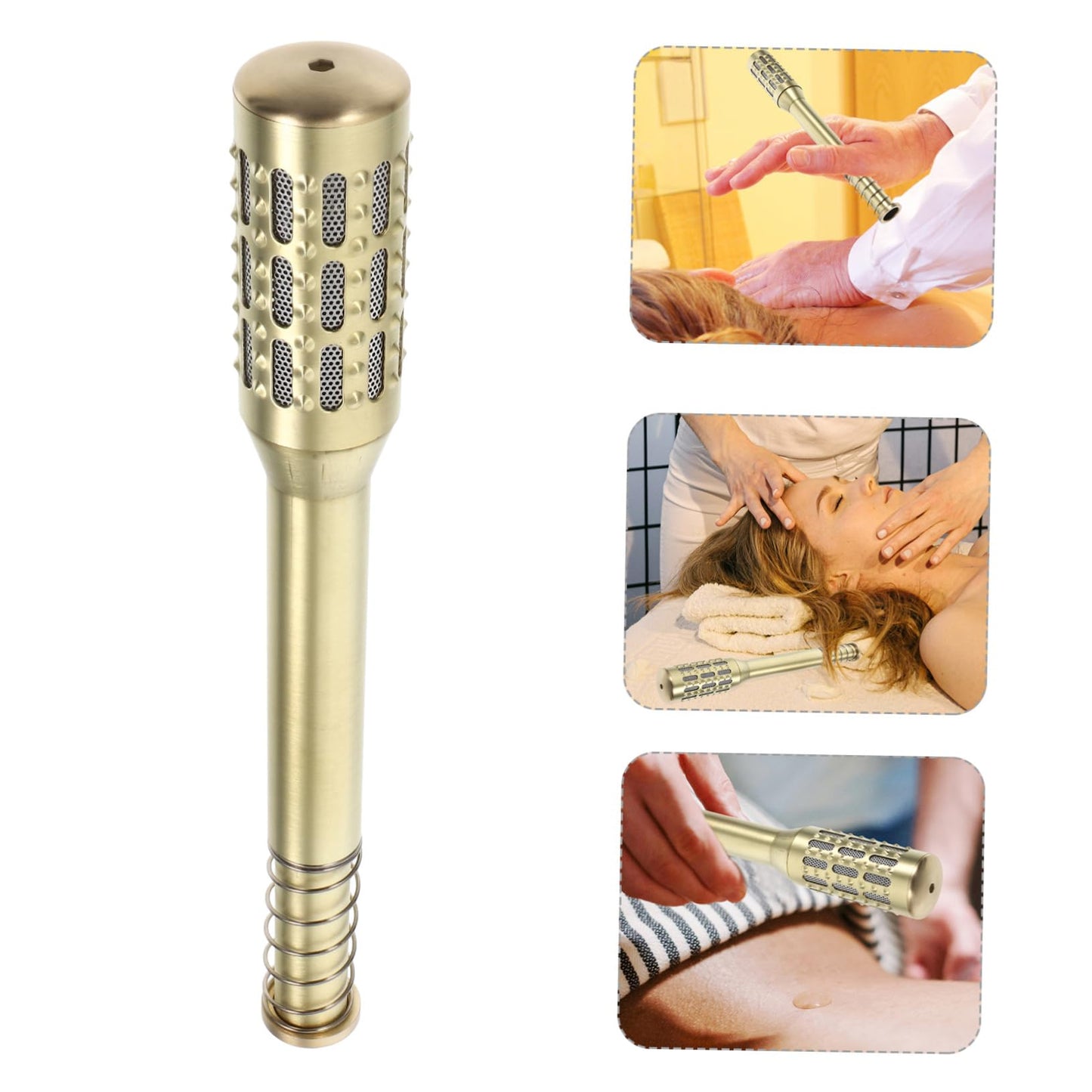 Hemoton Moxibustion Stick Holder — Brass Heat Therapy Burner for Home Spa