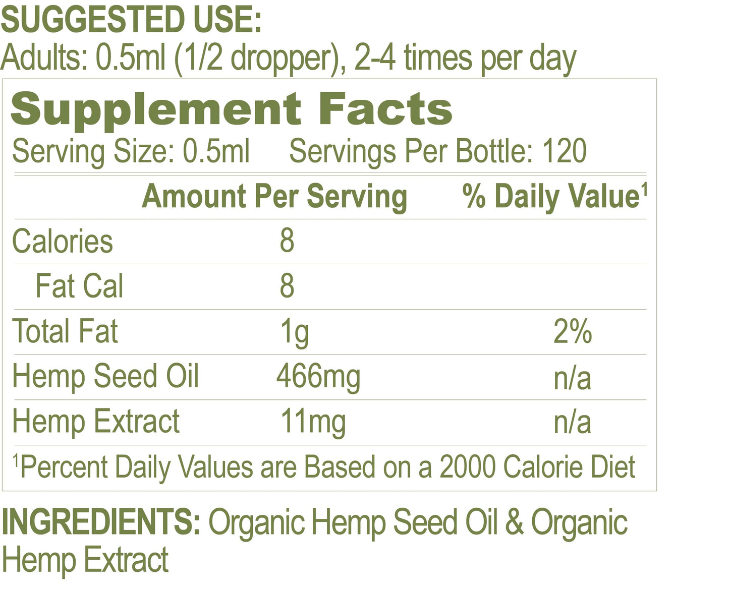 High Strength USDA Organic Hemp Oil Drops 1250mg – 2oz/60ml | Calming Relief