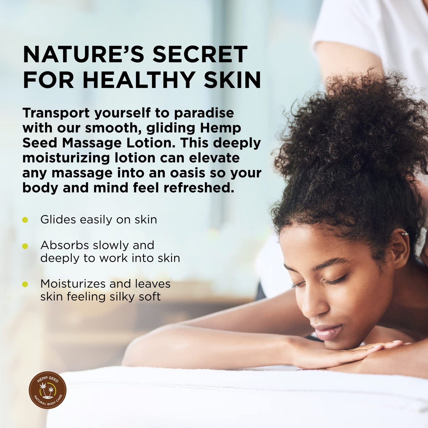 Hemp Seed Massage Lotion – Naked in The Woods (8 oz) – Vegan, Cruelty-Free