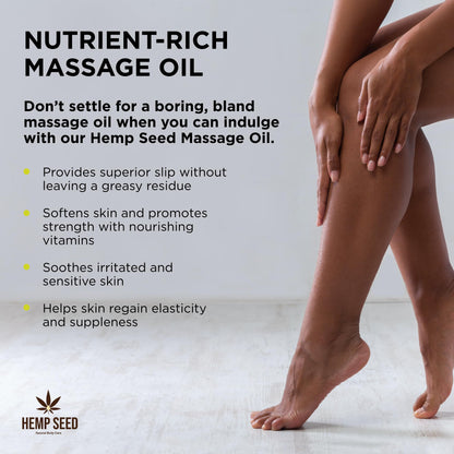 Hemp Seed Massage & Body Oil, Lavender – 8 oz | Vegan & Cruelty-Free