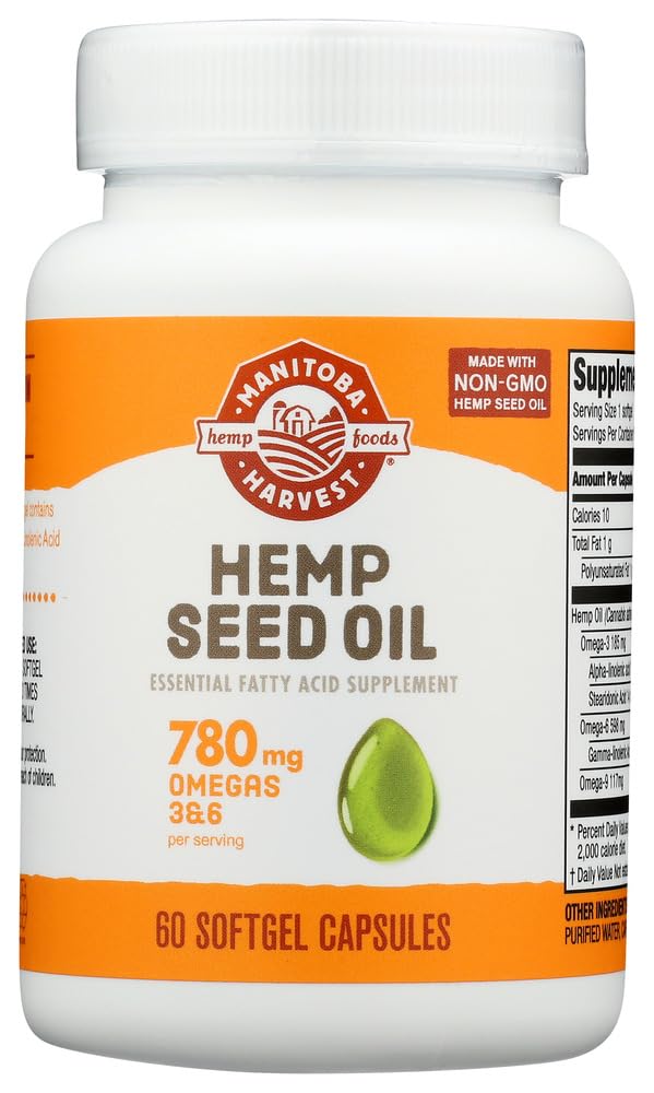 Hemp Seed Oil 1000mg, 60 Softgels – Pack of 4 | Omega-3 & 6