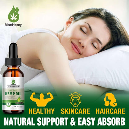 Hemp Oil Organic Premium - Maximum Strength | 100% Natural Hemp Drops Tincture - Vegan 2-Pack