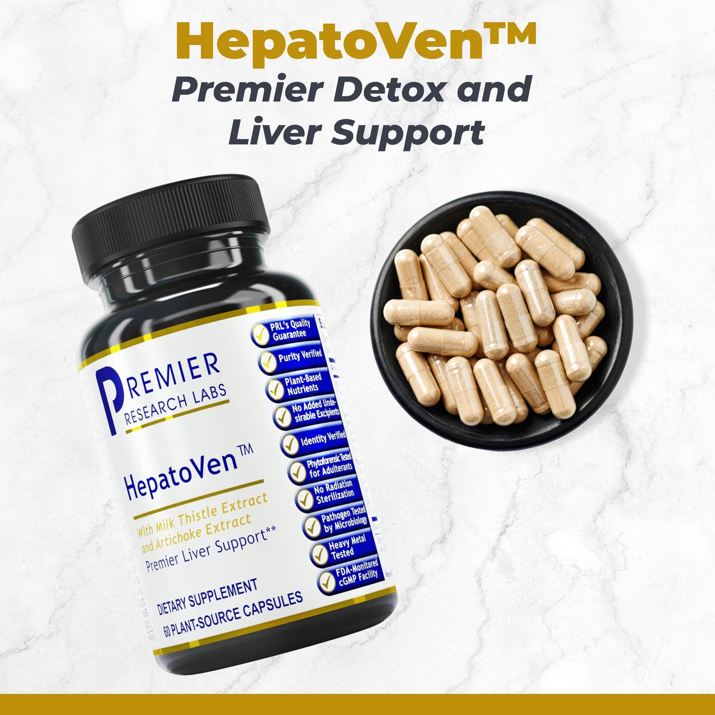 HepatoVen by Premier Research Labs - Milk Thistle Liver Support | 60 Veg Capsules