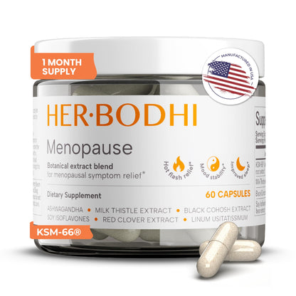 Her Bodhi MENO - Menopause Hormonal Balance Supplement for Women | Estrogen Soy Isoflavones, Ashwagandha, Holy Basil, Black Cohosh | 60 Capsules