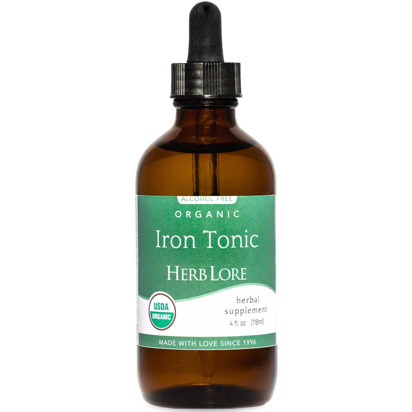 Herb Lore Iron Tonic - Organic Liquid Iron Drops for Kids & Women (4 fl oz) - Plant-Based & Vegan