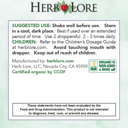 Herb Lore Iron Tonic - Organic Liquid Iron Drops for Kids & Women (4 fl oz) - Plant-Based & Vegan