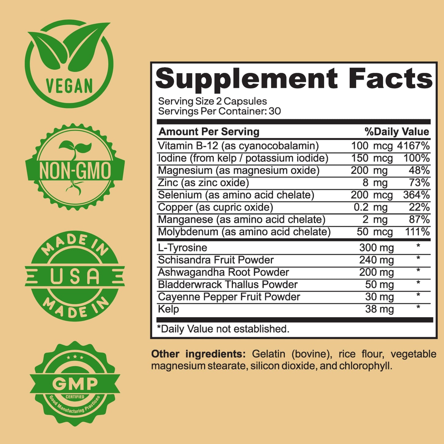 Herb Vitality Thyroid Support – Iodine, Ashwagandha & Kelp