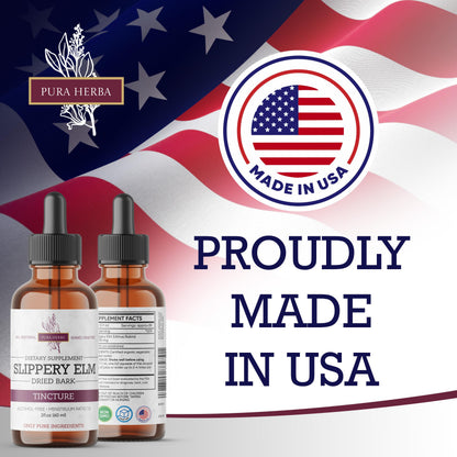 Slippery Elm Tincture – Alcohol-Free | Ulmus rubra Liquid Extract | Digestive & Throat Support | 2 oz
