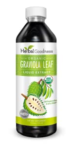 Herbal Goodness Soursop Liquid Drops 12 oz – 15:1 Organic Guanabana Extract for Gut & Immune Support