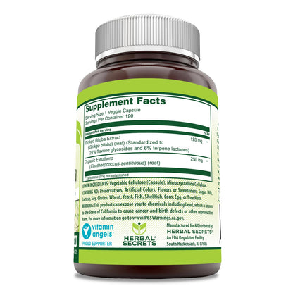 Herbal Secrets Ginkgo Biloba Double Strength 120 Mg Capsules