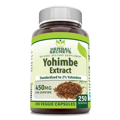 Herbal Secrets Yohimbe Extract 450 mg | Veggie Capsules | Non-GMO & Gluten Free | Made in USA