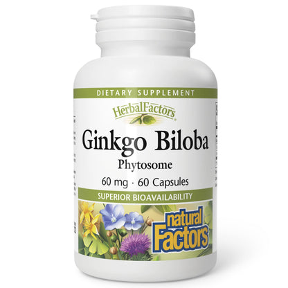 HerbalFactors Ginkgo Biloba Phytosome – Circulation & Brain Health, 60 Caps
