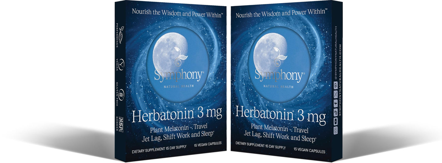 Herbatonin 3mg - Plant-Based Melatonin Sleep Aid for Jet Lag & Circadian Rhythm (120 Day Supply)