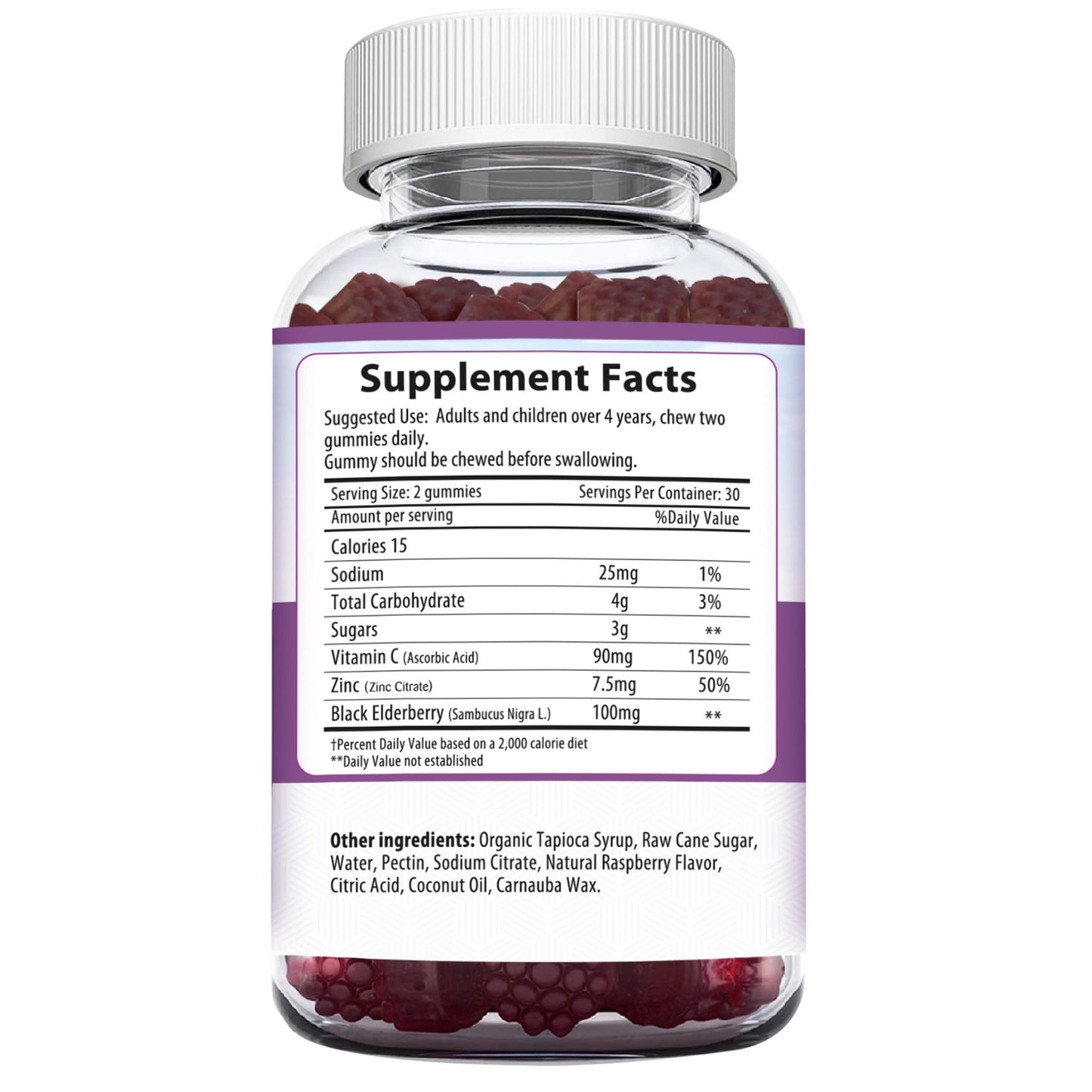 HERBION Elderberry Gummies with Vitamin C & Zinc | Immune Support, Gluten-Free & Gelatin-Free, 60 Gummies (USA Made)